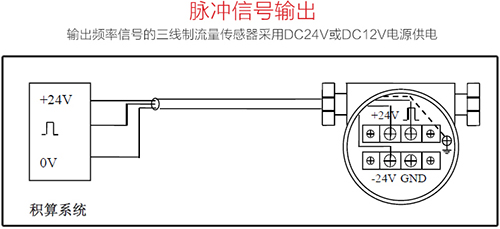 低溫渦街流量計(jì)脈沖信號輸出接線圖