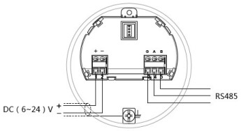 內(nèi)浮頂儲(chǔ)罐雷達(dá)液位計(jì)24V RS485/Modbus接線圖