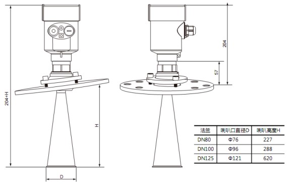 導(dǎo)波桿式雷達(dá)液位計(jì)RD706外形尺寸圖